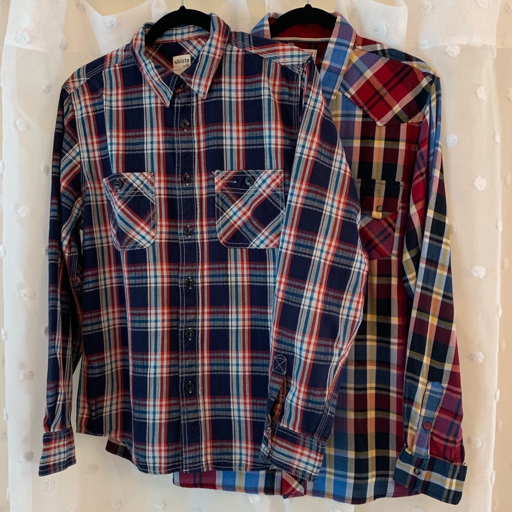 Men’s Levi’s and AG Plaid long Sleeve Button Down Shirt bundle
